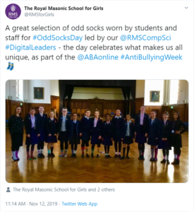 Royal Masonic Anti-Bullying Week 2019 tweet